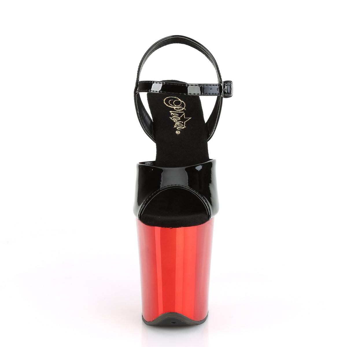Pleaser Sandali da donna FLAMINGO-809 BLK PAT / RED Chrome