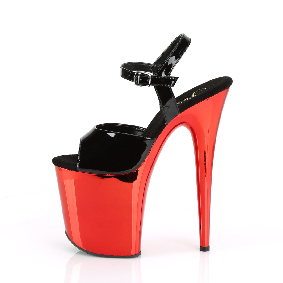 Pleaser Sandali da donna FLAMINGO-809 BLK PAT / RED Chrome