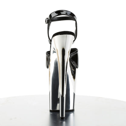 Pleaser Sandali da donna FLAMINGO-809 BLK PAT / SLV Chrome