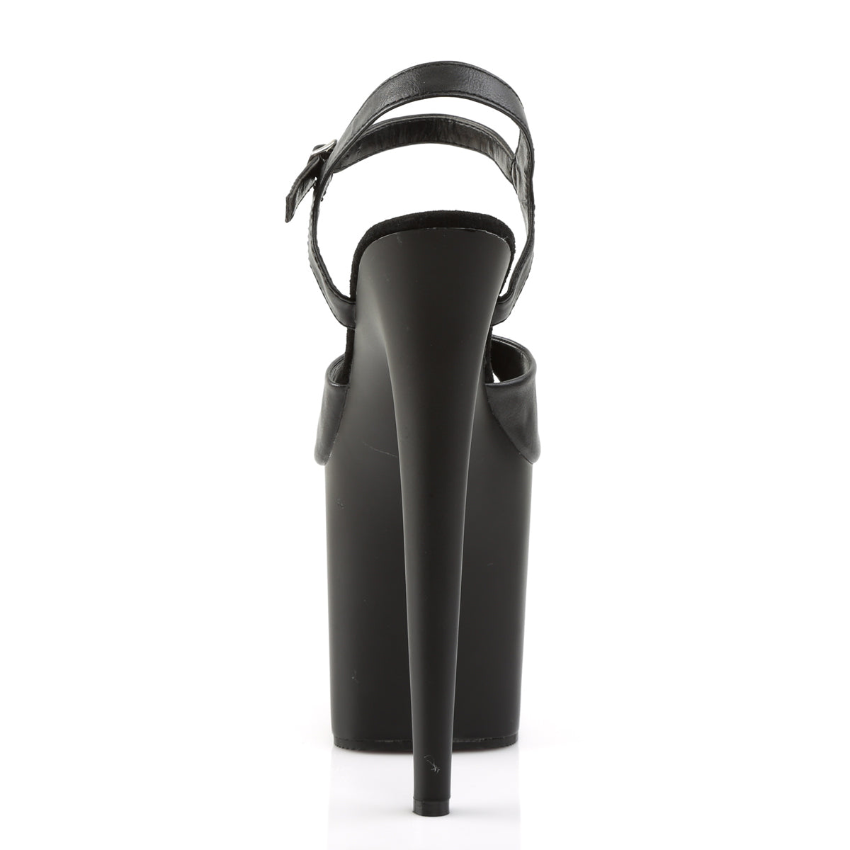 Pleaser Womens Sandals FLAMINGO-809 Blk Faux Leather/Blk Matte