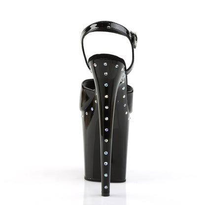 Pleaser Sandali da donna FLAMINGO-809ABLS BLK PAT / BLK