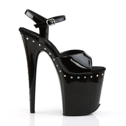 Pleaser Sandali da donna FLAMINGO-809ABLS BLK PAT / BLK