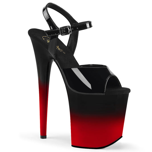 Pleaser Sandali da donna FLAMINGO-809BR-H BLK PAT / BLK-RED