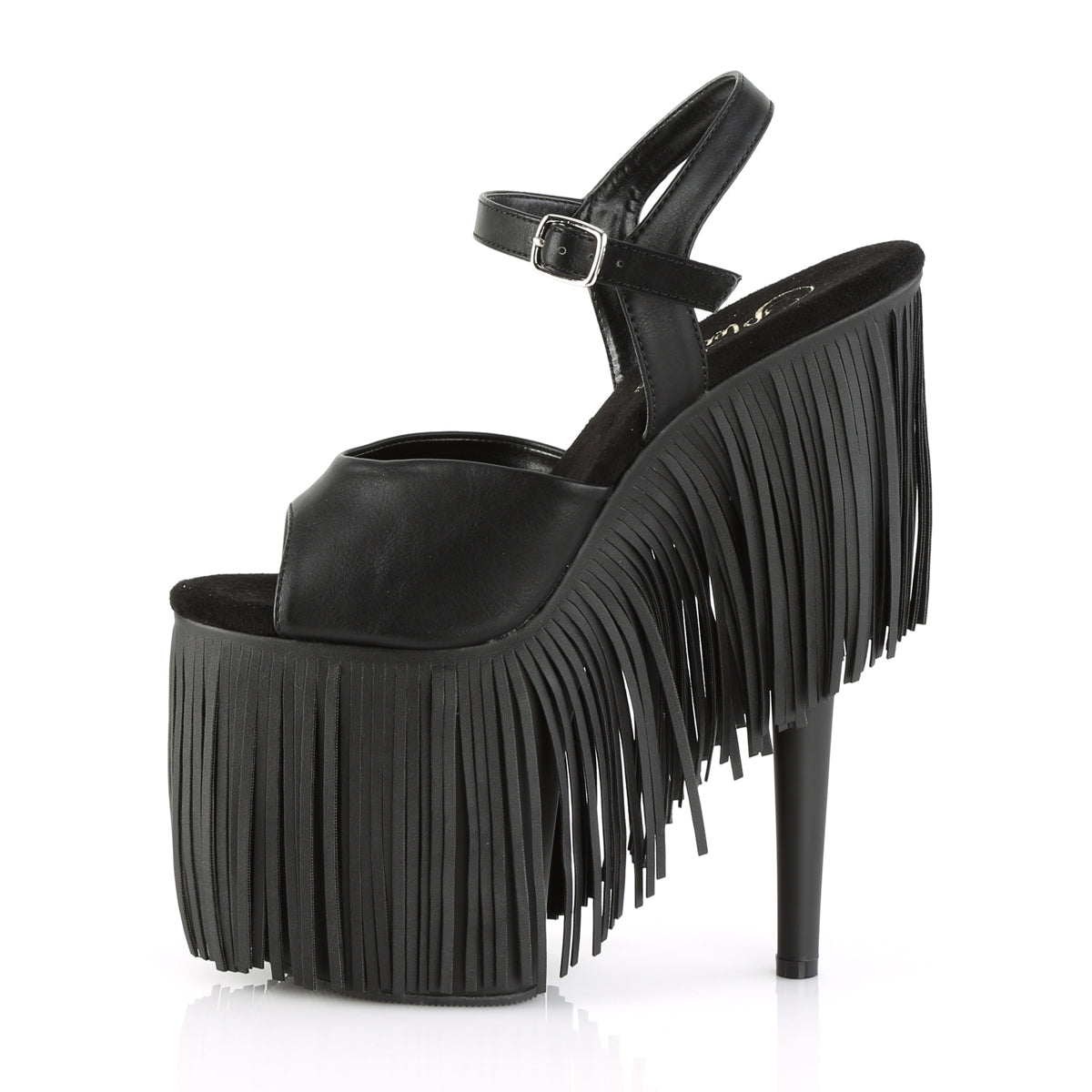 Pleaser Sandali da donna FLAMINGO-809FRG BLK PELLE PELLE / BLK MATTE