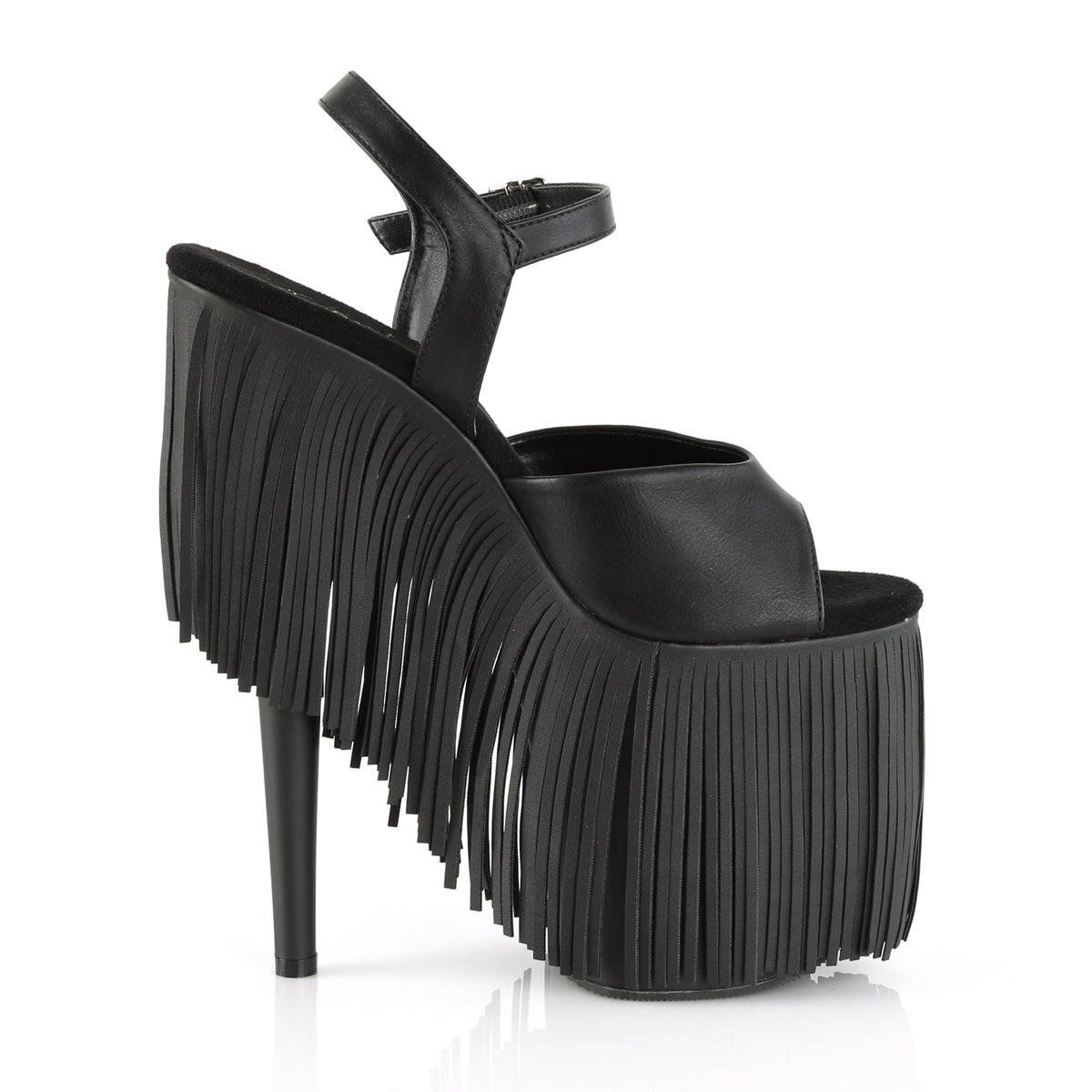 Pleaser Sandali da donna FLAMINGO-809FRG BLK PELLE PELLE / BLK MATTE