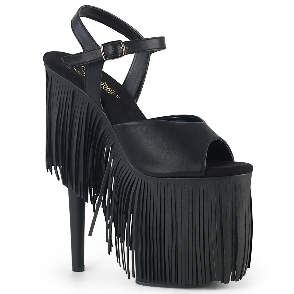 Pleaser Sandali da donna FLAMINGO-809FRG BLK PELLE PELLE / BLK MATTE