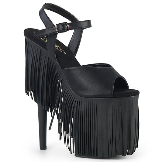 Pleaser Sandali da donna FLAMINGO-809FRG BLK PELLE PELLE / BLK MATTE