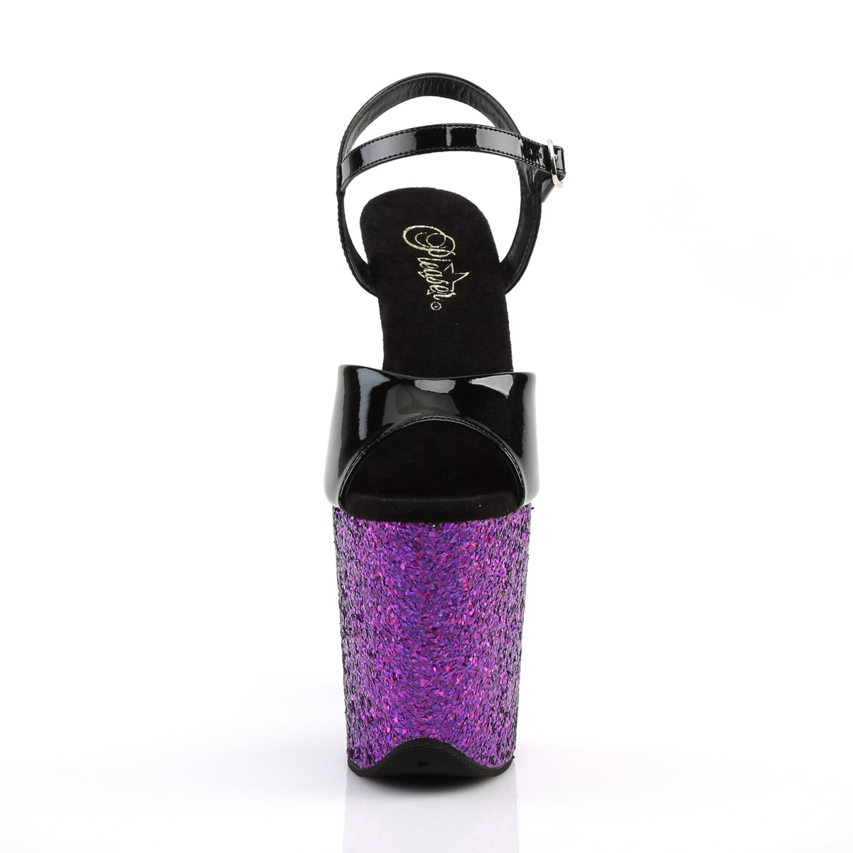 Pleaser Sandali da donna FLAMINGO-809LG BLK Pat / Purple Multitter