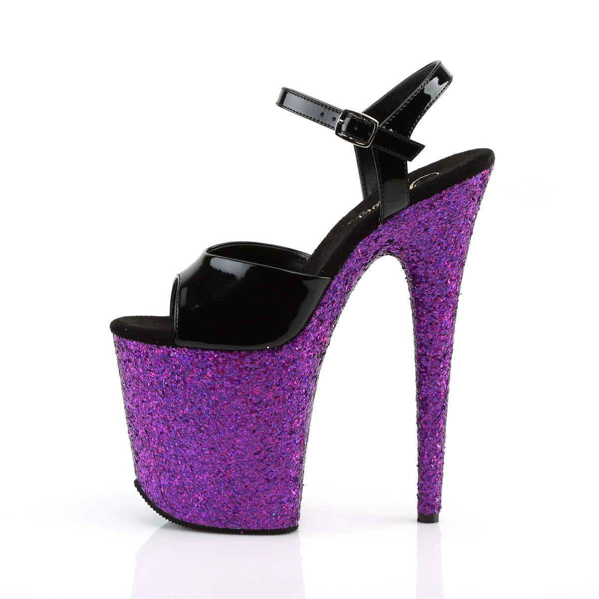 Pleaser Sandali da donna FLAMINGO-809LG BLK Pat / Purple Multitter
