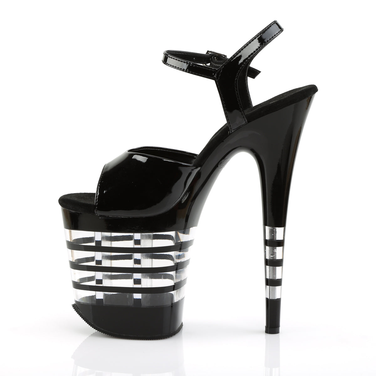 Pleaser Womens Sandals FLAMINGO-809LN Blk Pat/Blk