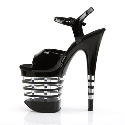 Pleaser Sandali da donna FLAMINGO-809LN BLK PAT / BLK
