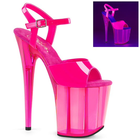 Pleaser Sandali da donna FLAMINGO-809UVT Neon H. rosa Pat / h. Rosa colorato