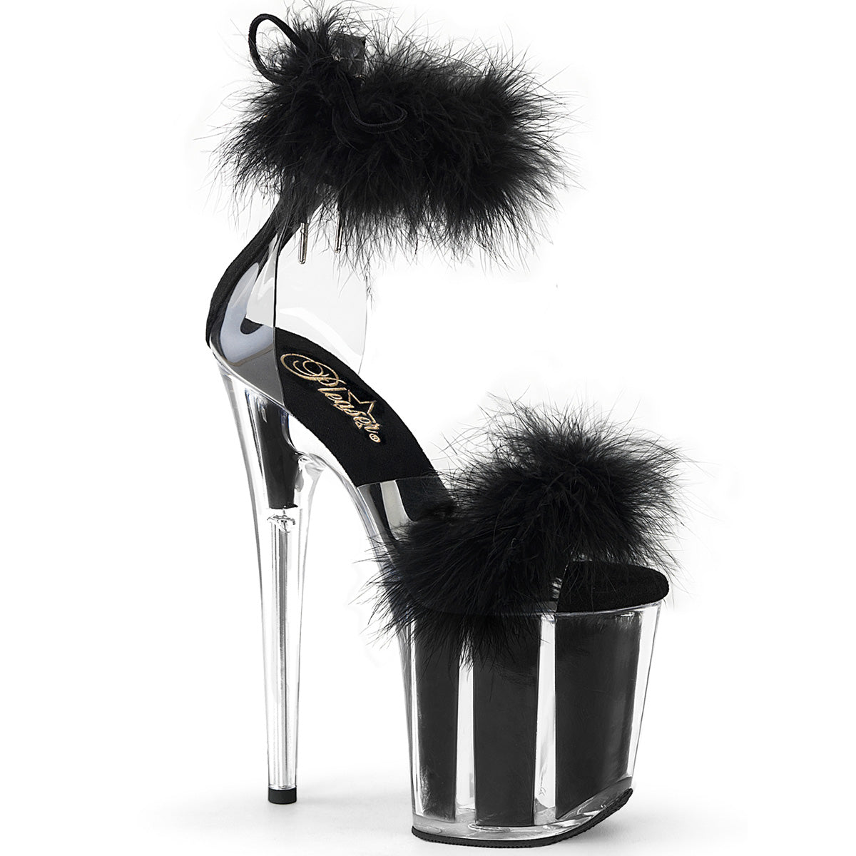 Pleaser   FLAMINGO-824f clr-blk pelliccia/m