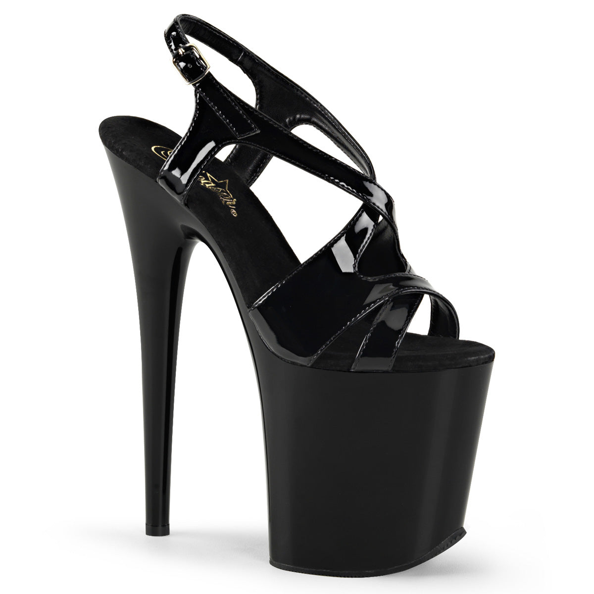 Pleaser Sandali da donna FLAMINGO-831 BLK PAT / BLK