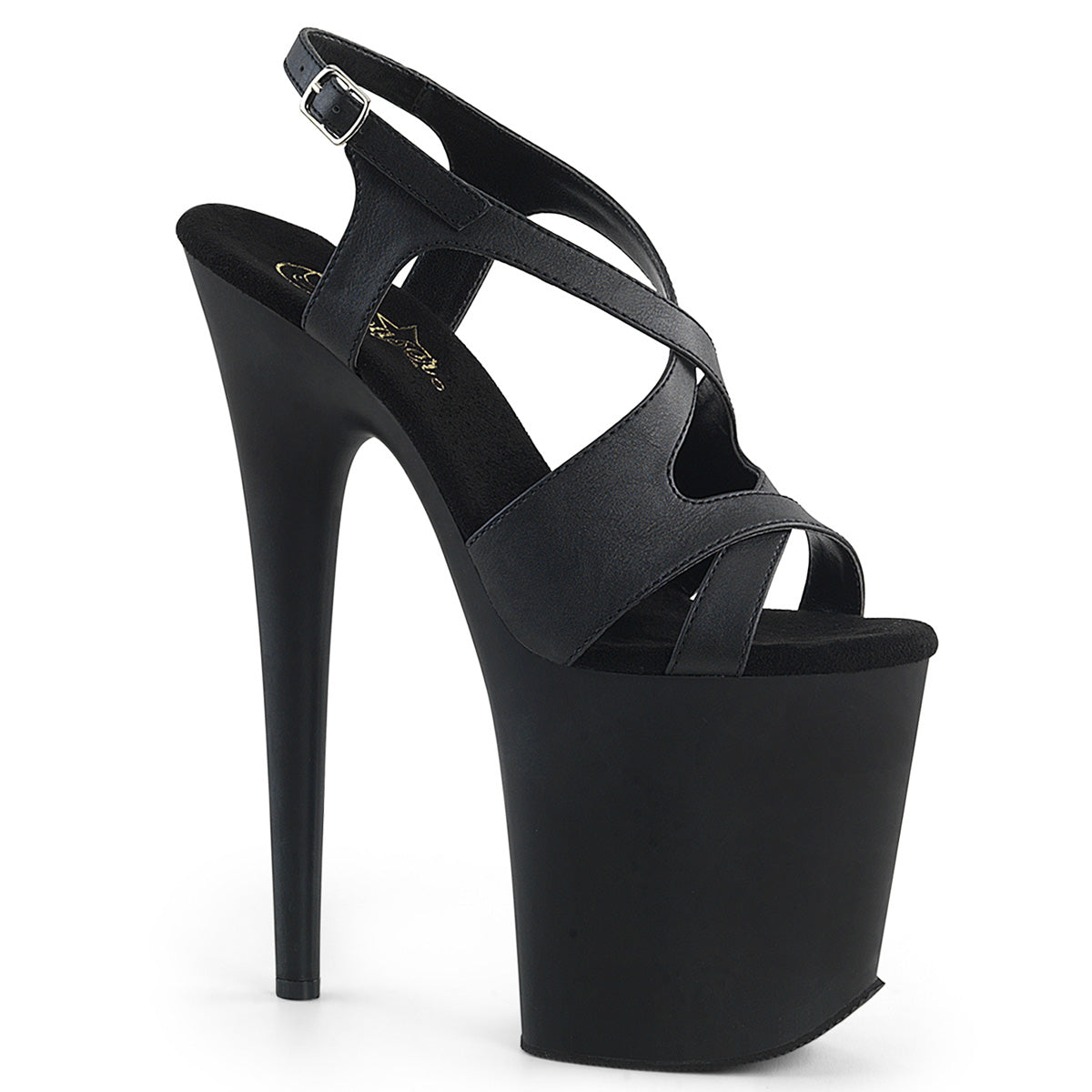 Pleaser Sandali da donna FLAMINGO-831 BLK in ecopelle / nero opaco