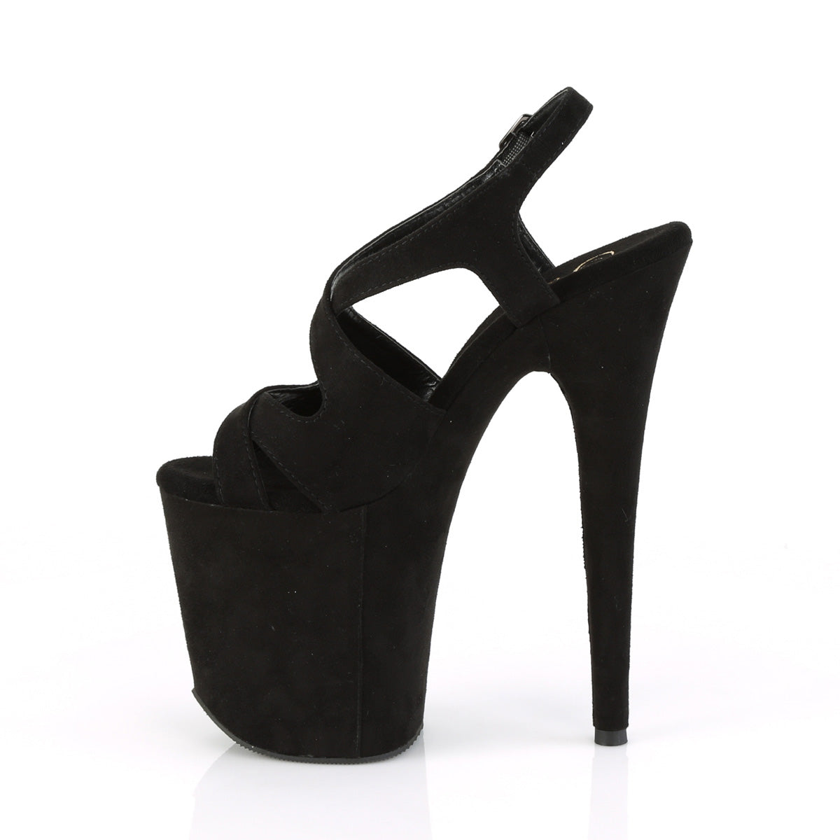 Pleaser Sandali da donna FLAMINGO-831FS BLK FAUX SOMEDE / BLK FAUX SUEGATO