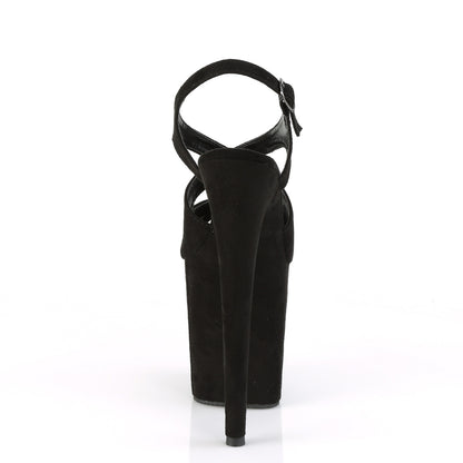Pleaser Sandali da donna FLAMINGO-831FS BLK FAUX SOMEDE / BLK FAUX SUEGATO