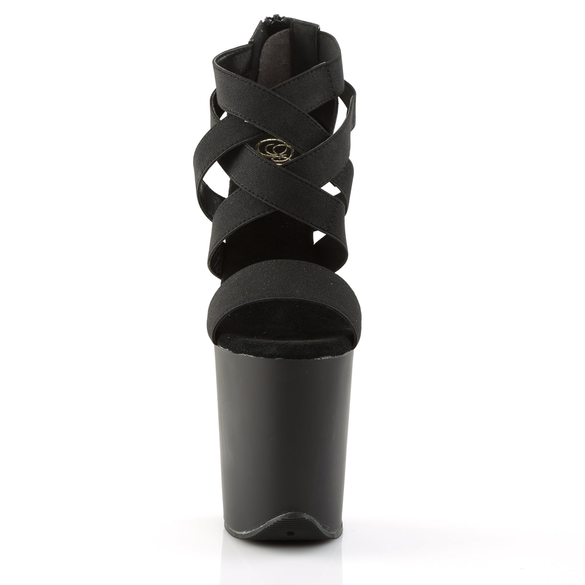Pleaser Sandali da donna FLAMINGO-869 BLK Elastic Band-Ecox Leather / Blk Matte