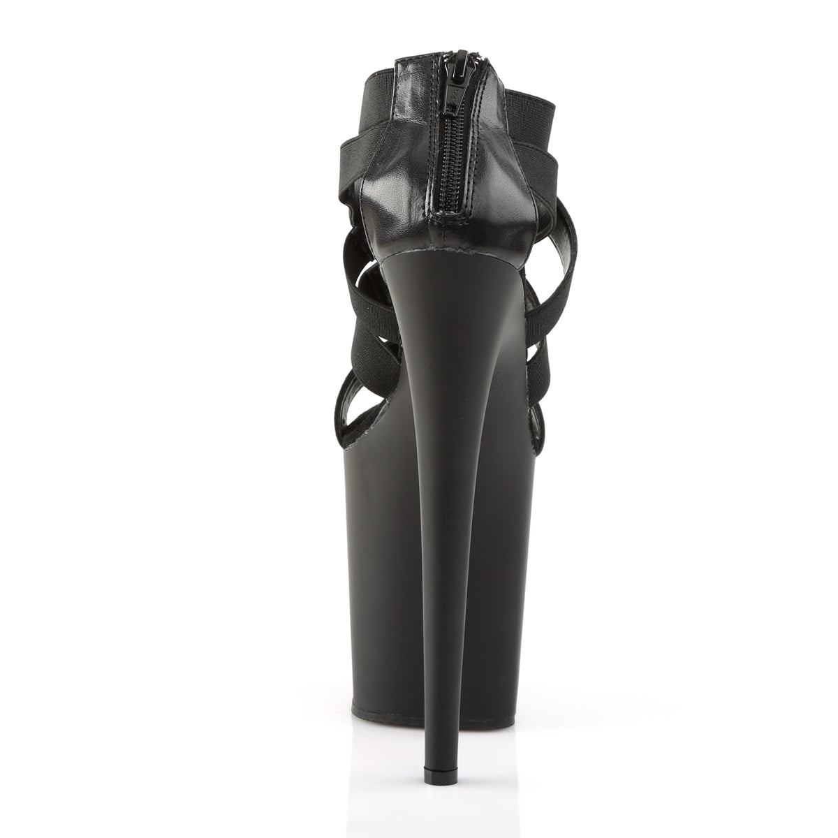 Pleaser Sandali da donna FLAMINGO-869 BLK Elastic Band-Ecox Leather / Blk Matte