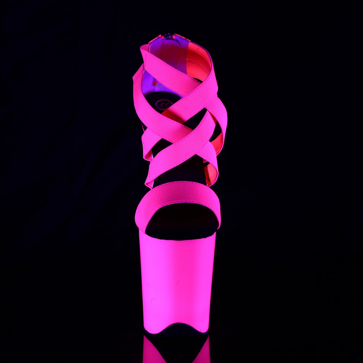 Pleaser Sandali da donna FLAMINGO-869UV Neon H. Pink Elastic Band-PAT / Neon H. rosa