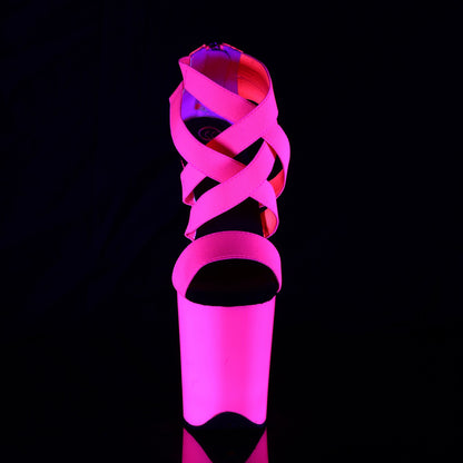 Pleaser Sandali da donna FLAMINGO-869UV Neon H. Pink Elastic Band-PAT / Neon H. rosa