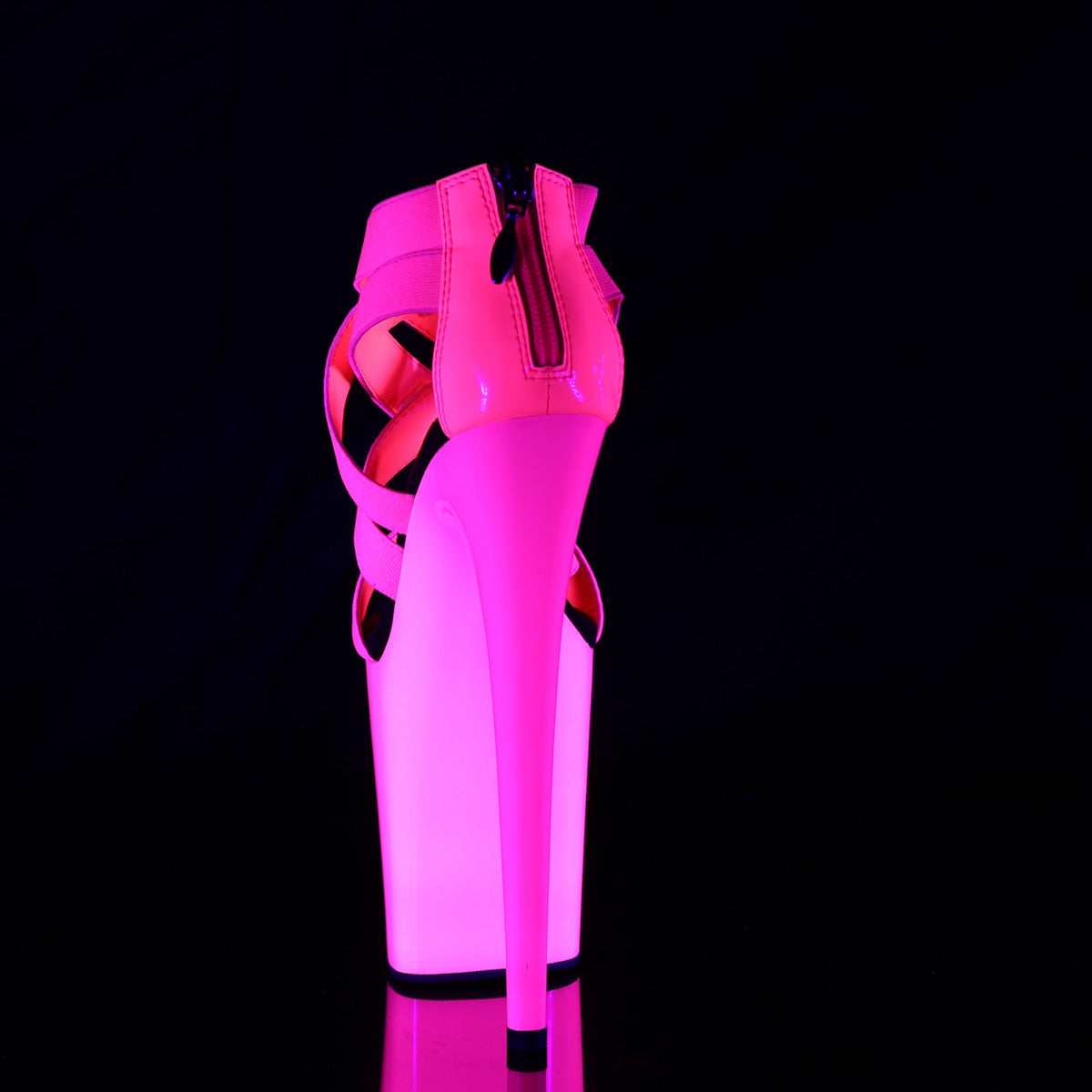 Pleaser Sandali da donna FLAMINGO-869UV Neon H. Pink Elastic Band-PAT / Neon H. rosa