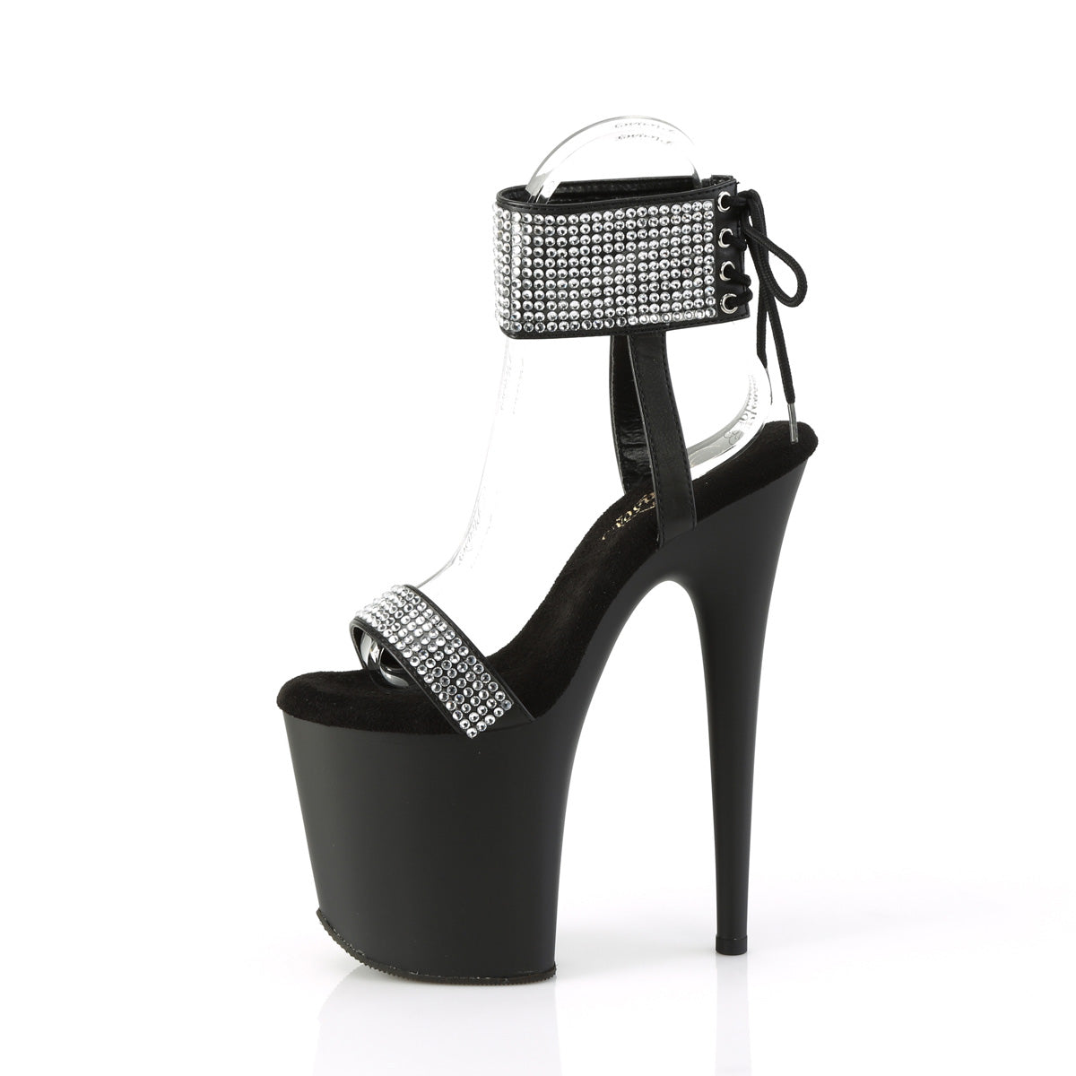 Pleaser   FLAMINGO-870 BLK Fux Leather-RS/BLK MATTE