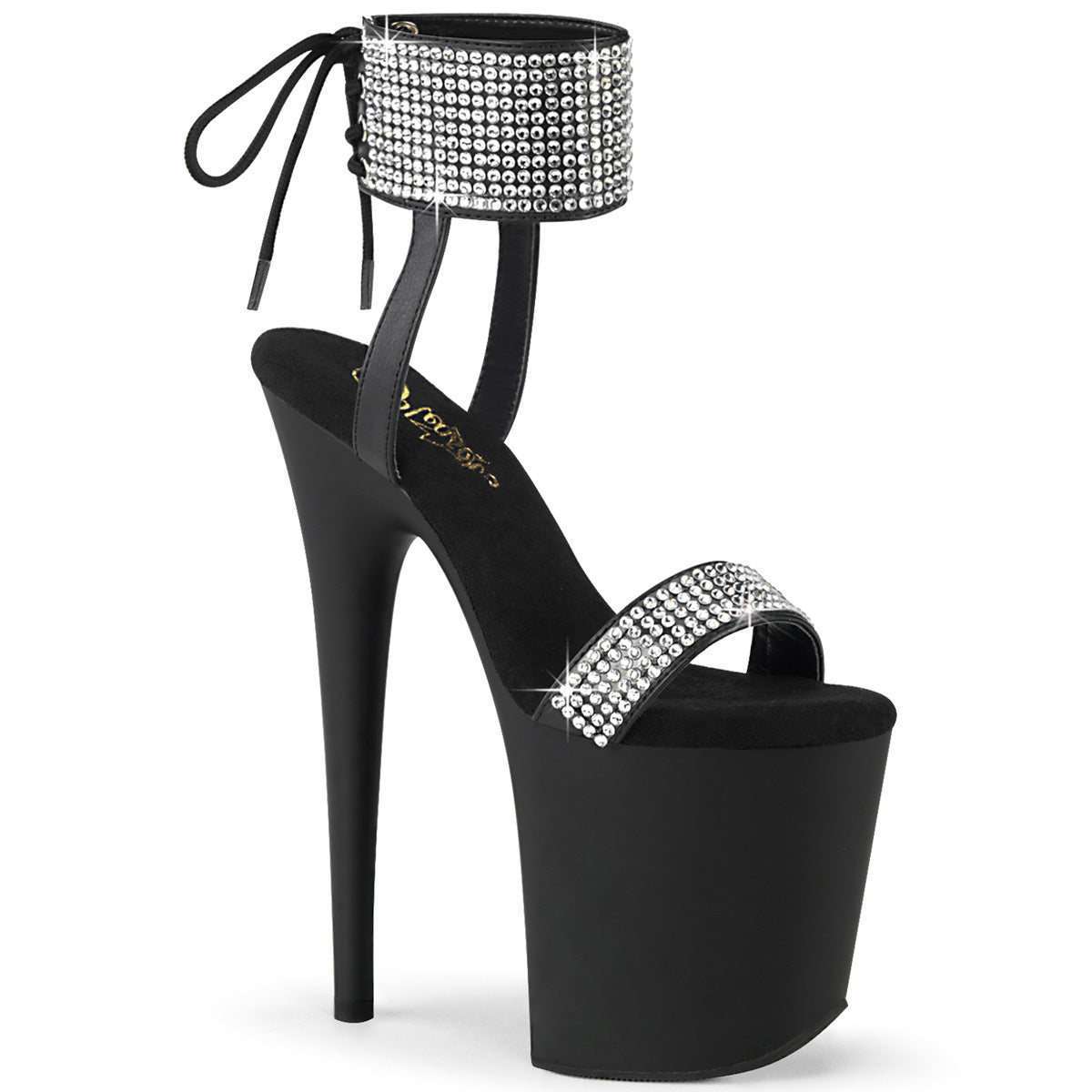 Pleaser   FLAMINGO-870 BLK Fux Leather-RS/BLK MATTE