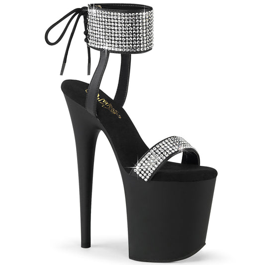Pleaser   FLAMINGO-870 BLK Fux Leather-RS/BLK MATTE