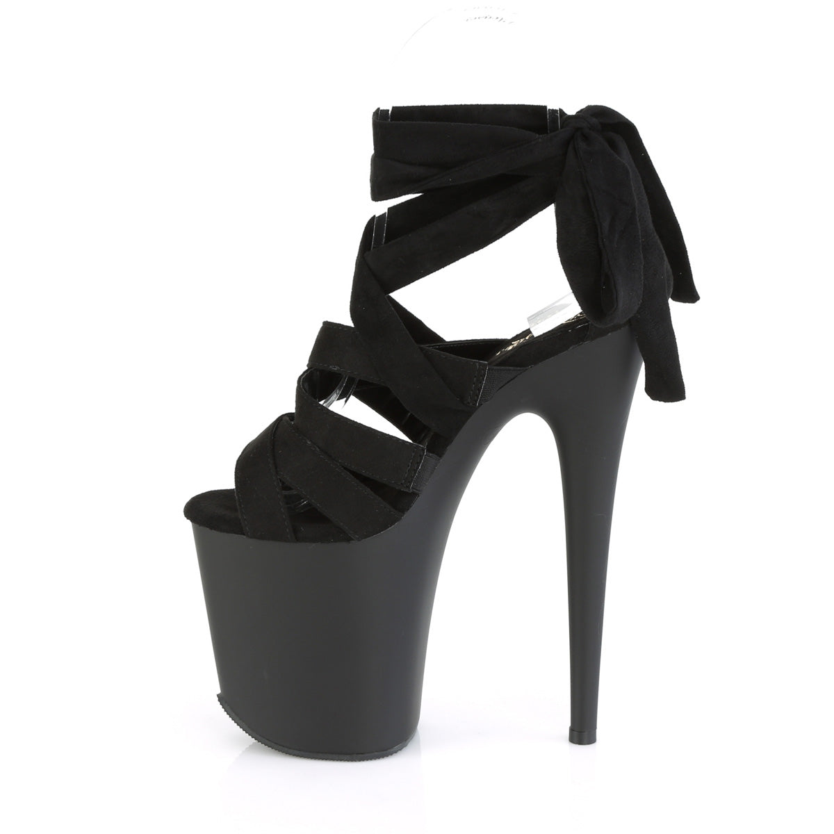 Pleaser Sandali da donna FLAMINGO-876 BLK Faux Suede / Blk Matte