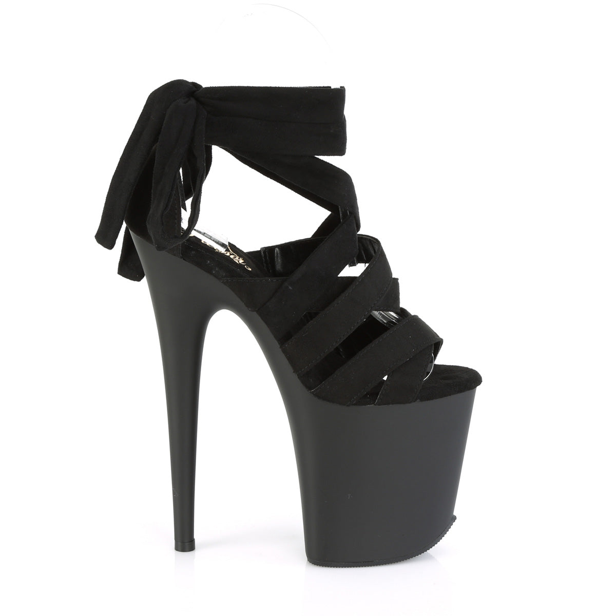 Pleaser Sandali da donna FLAMINGO-876 BLK Faux Suede / Blk Matte