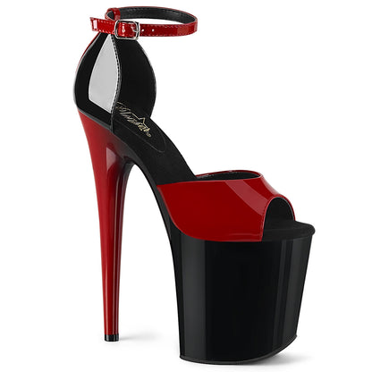 Pleaser Sandali da donna FLAMINGO-889 RED-BLK PAT / BLK-RED