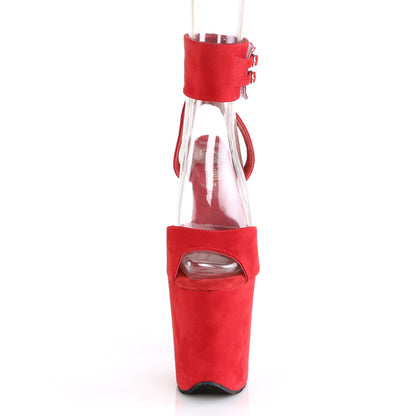 Pleaser Sandali da donna FLAMINGO-891 Rosso in finta pelle scamosciata / rossa in finta pelle scamosciata