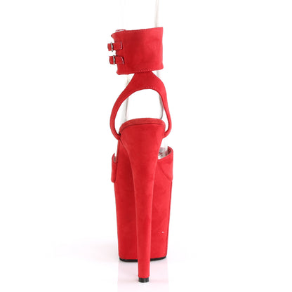 Pleaser Sandali da donna FLAMINGO-891 Rosso in finta pelle scamosciata / rossa in finta pelle scamosciata