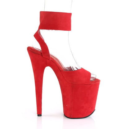 Pleaser Sandali da donna FLAMINGO-891 Rosso in finta pelle scamosciata / rossa in finta pelle scamosciata