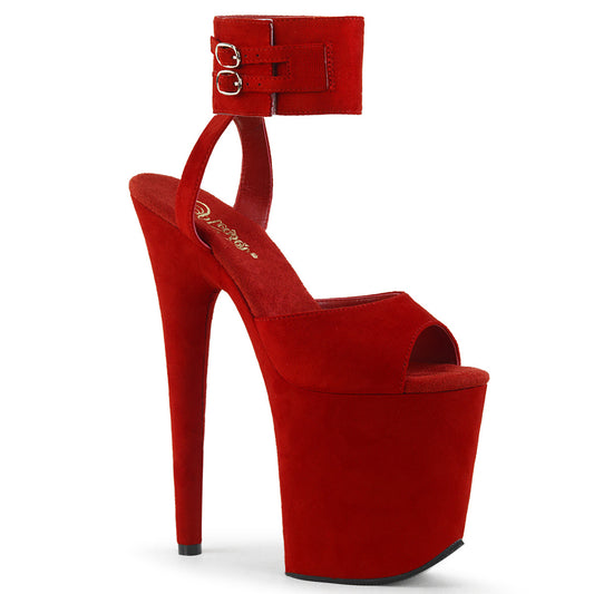Pleaser Sandali da donna FLAMINGO-891 Rosso in finta pelle scamosciata / rossa in finta pelle scamosciata