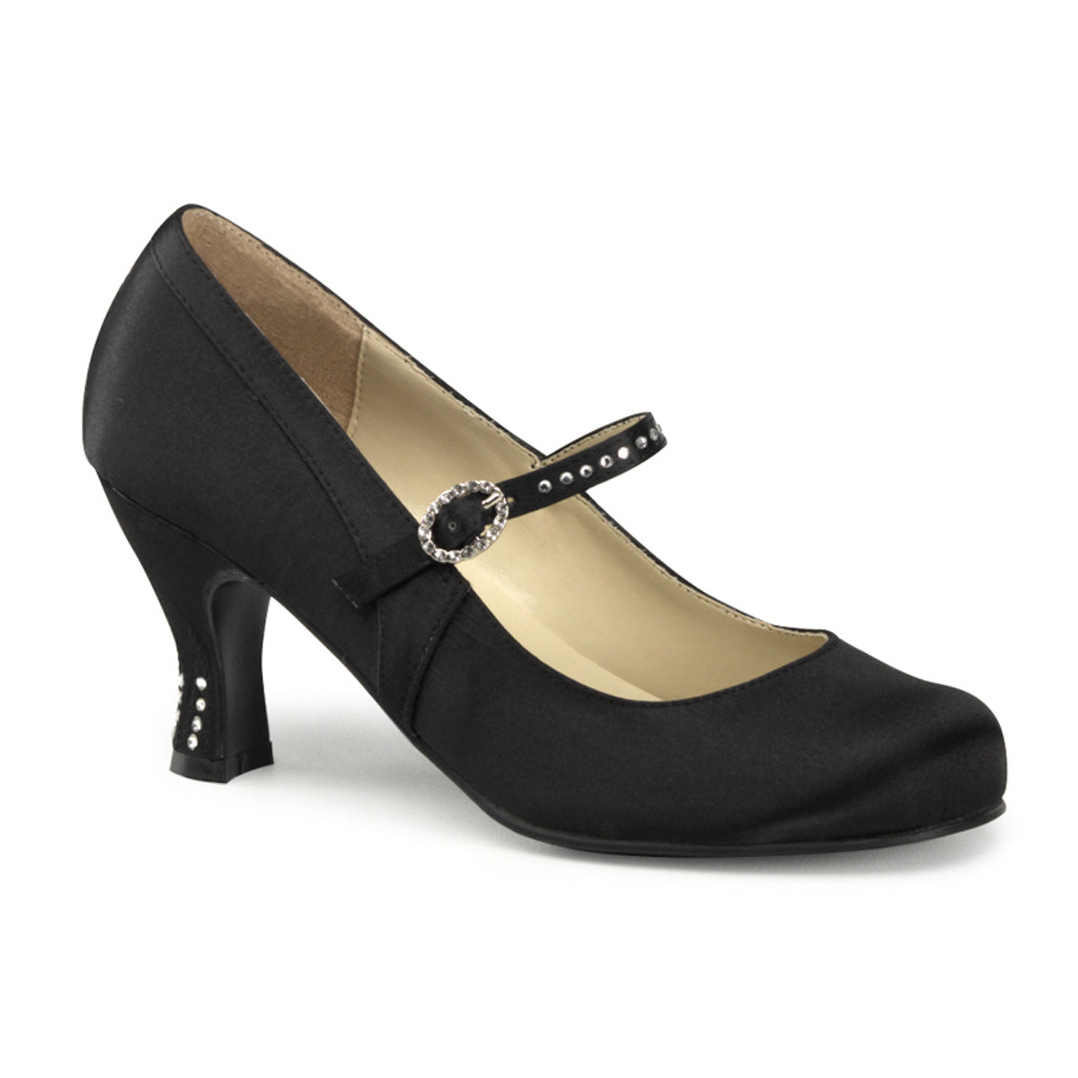 Funtasma Womens Pumps FLAPPER-20 Blk Satin Pu