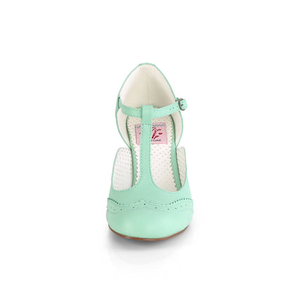Pin Up Couture Womens Pumps FLAPPER-26 Mint Faux Leather