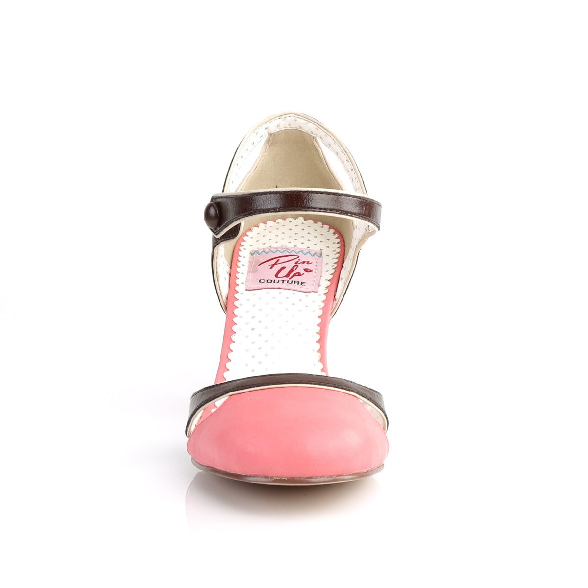 Pin Up Couture Pompe da donna FLAPPER-27 salmone-d. Pelle ecopelle marrone