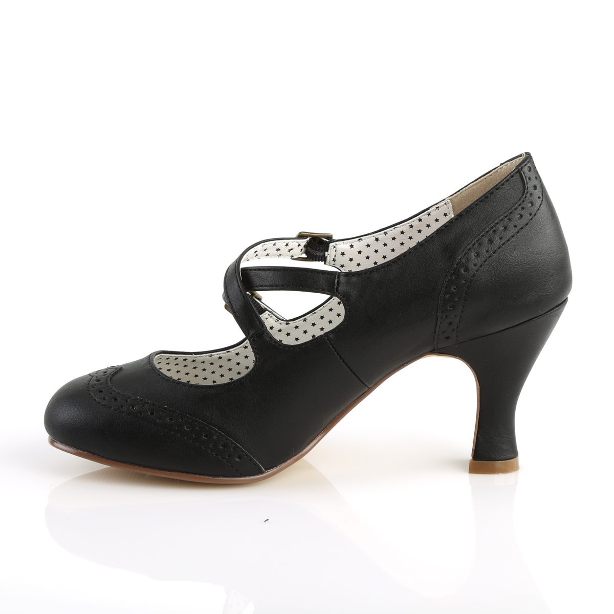 Pin Up Couture Pompe da donna FLAPPER-35 Blk in ecopelle