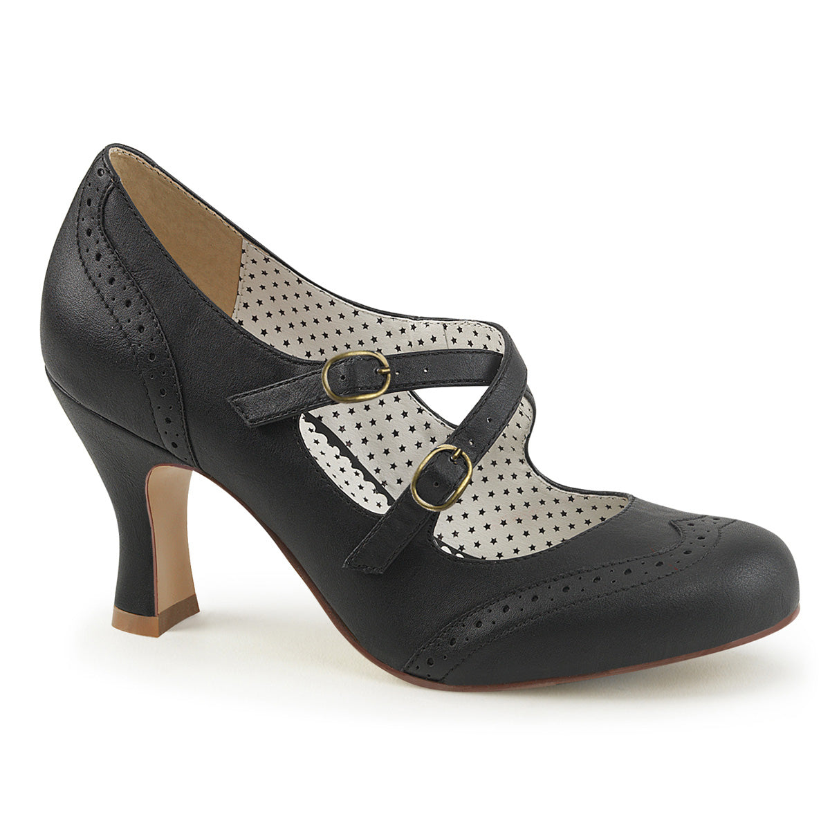 Pin Up Couture Pompe da donna FLAPPER-35 Blk in ecopelle
