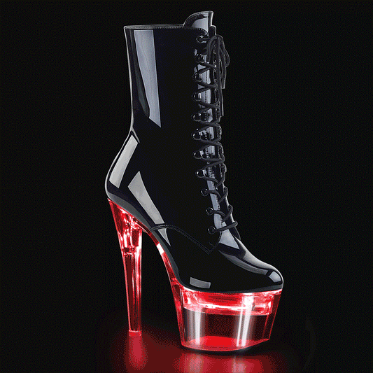 Pleaser Stivaletti da donna FLASHDANCE-1020-7 BLK PAT / CLR