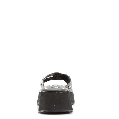 DemoniaCult Sandali femminili FLIP-05 pelle vegana BLK