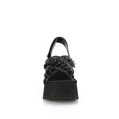 DemoniaCult  Sandals FUNN-12 Blk Vegan Leather