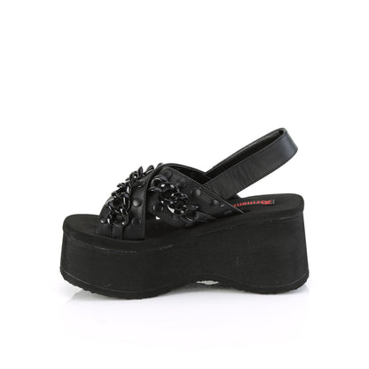 DemoniaCult  Sandals FUNN-12 Blk Vegan Leather