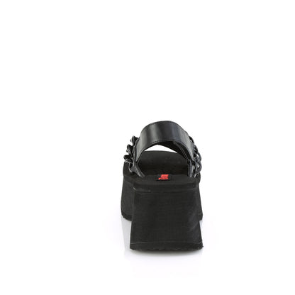 DemoniaCult  Sandals FUNN-12 Blk Vegan Leather