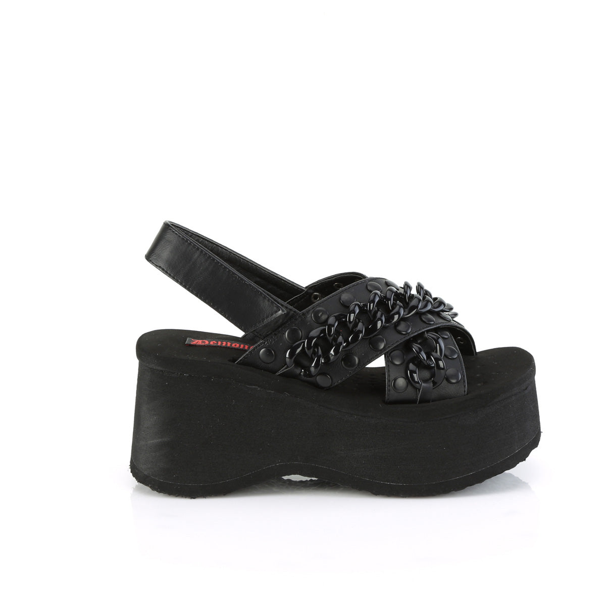 DemoniaCult  Sandals FUNN-12 Blk Vegan Leather