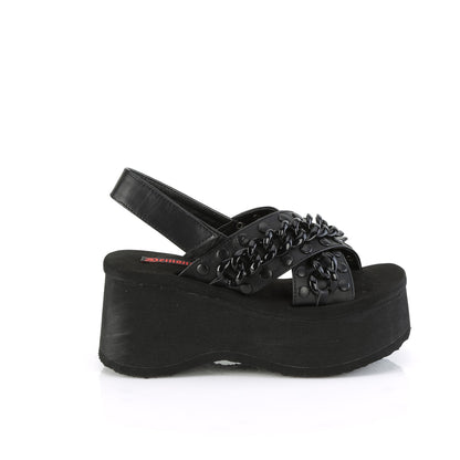 DemoniaCult  Sandals FUNN-12 Blk Vegan Leather