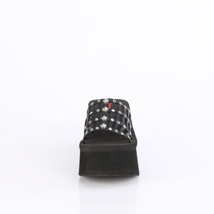 DemoniaCult  Sandals FUNN-13 Blk Vegan Leather