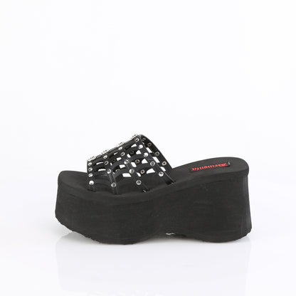 DemoniaCult  Sandals FUNN-13 Blk Vegan Leather
